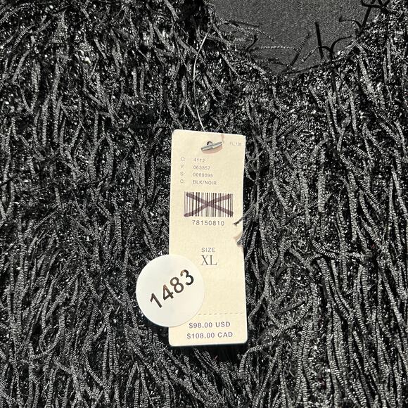 Anthropologie x Current Air Textured Sparkle Shimmer Top Black Size XL NWT - Picture 7 of 7